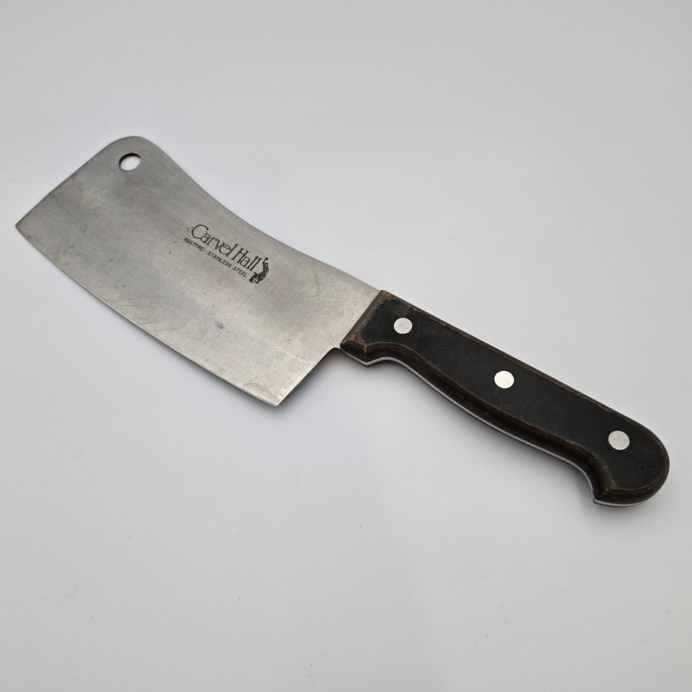 Carvel Hall Meat Cleaver Knife Rostfrei Stainless Steel Japan Black Handle 11"